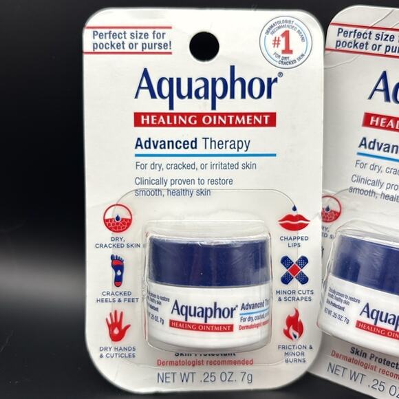 Lot of 5 Aquaphor Healing Ointment Advanced Therapy 0.25oz Jars NEW - Picture 2 of 3